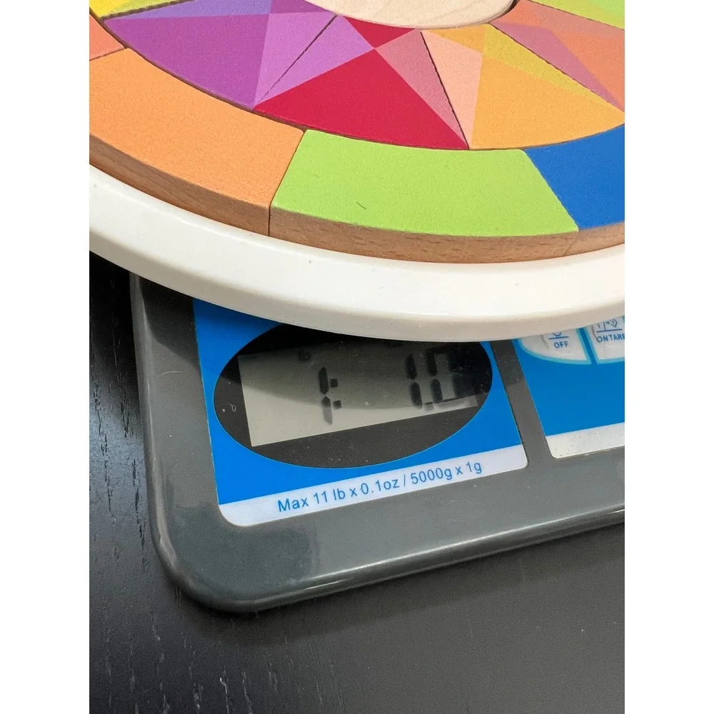 Lovevery Mosaic Wooden Puzzle Multicolor Rainbow Geometric Circular Toddler Toy